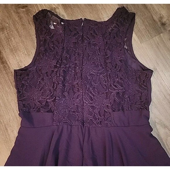 Mark Purple Dress XL Lace Above Knee Length  Fit Flare Lined - Picture 4 of 11
